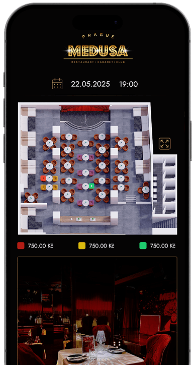 Ukázka rezervačního rozhraní v telefonu