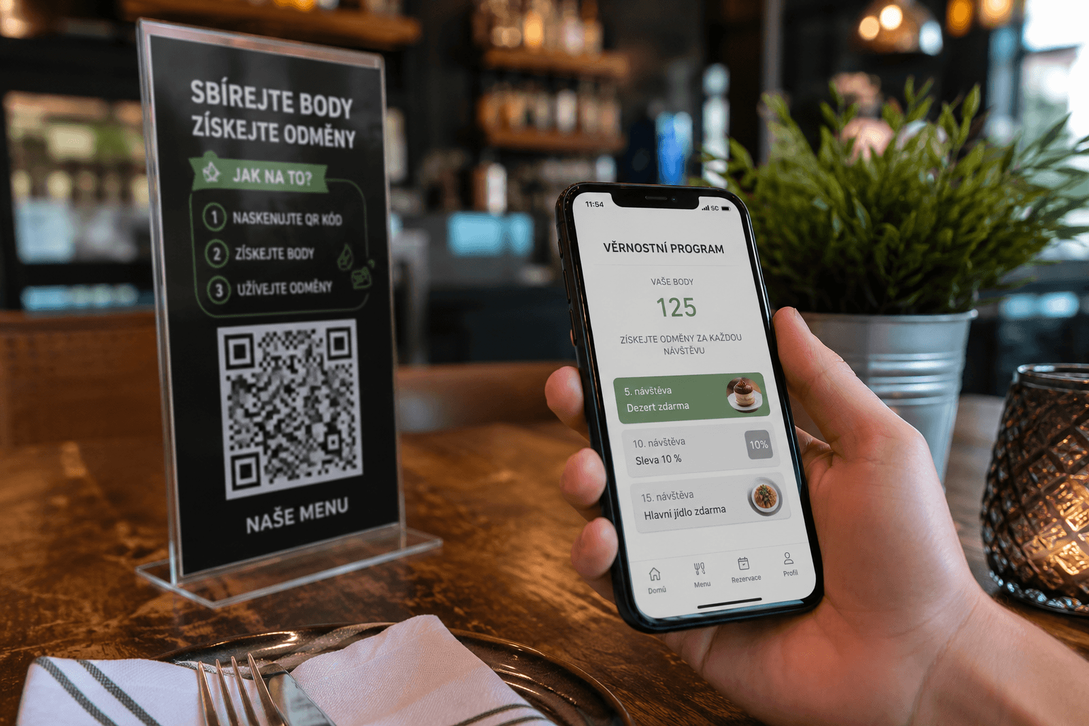 Digitální věrnostní program pro restauraci nahrazuje papírové věrnostní kartičky